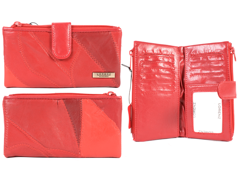 (image for) 4649 Soft Twin Zip Econ. Open Out Patch Purse RED
